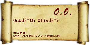 Osbáth Olivér névjegykártya